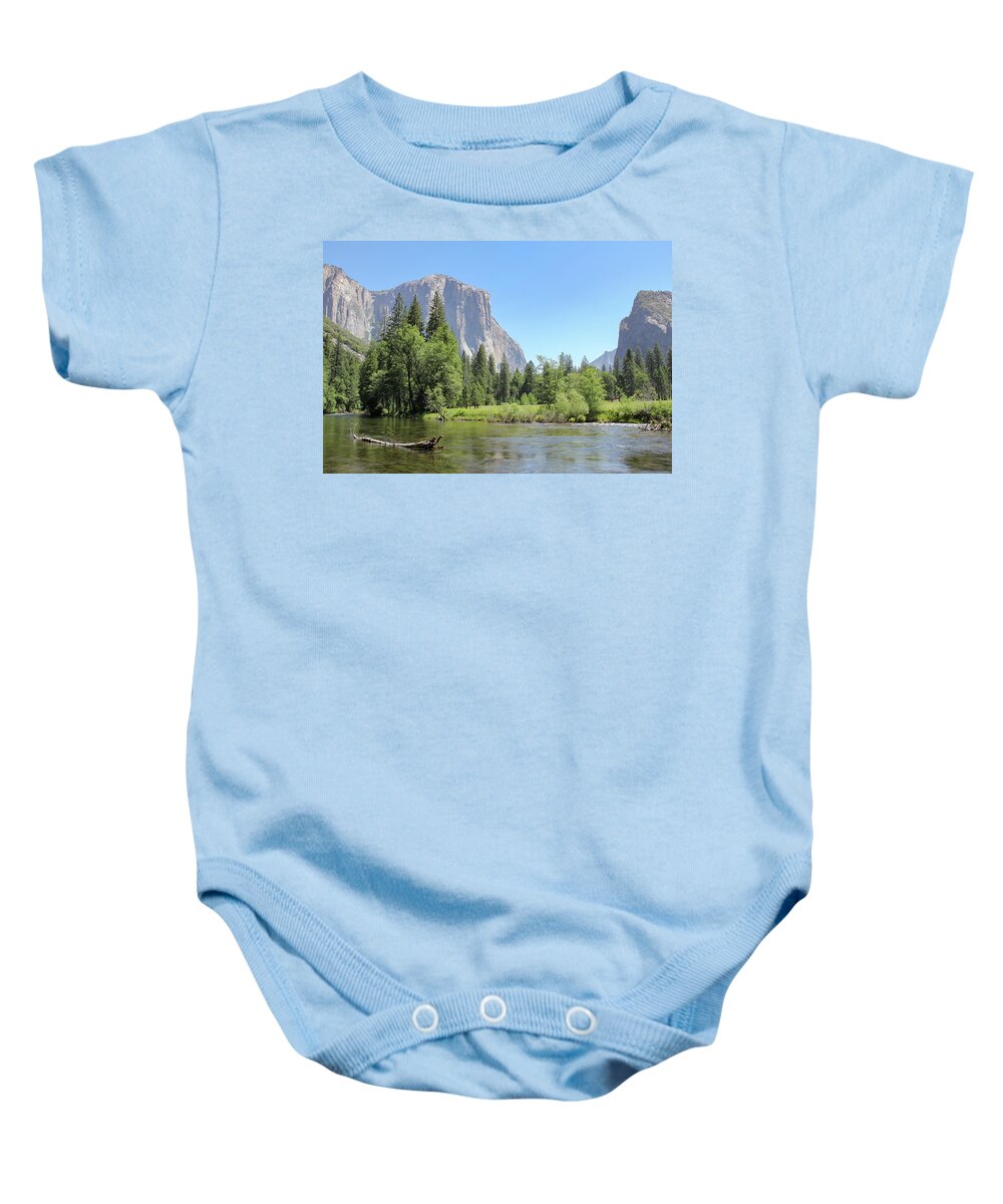 Bridalveil Meadow Baby Onesie featuring the photograph A Log in the River by Robert Carter