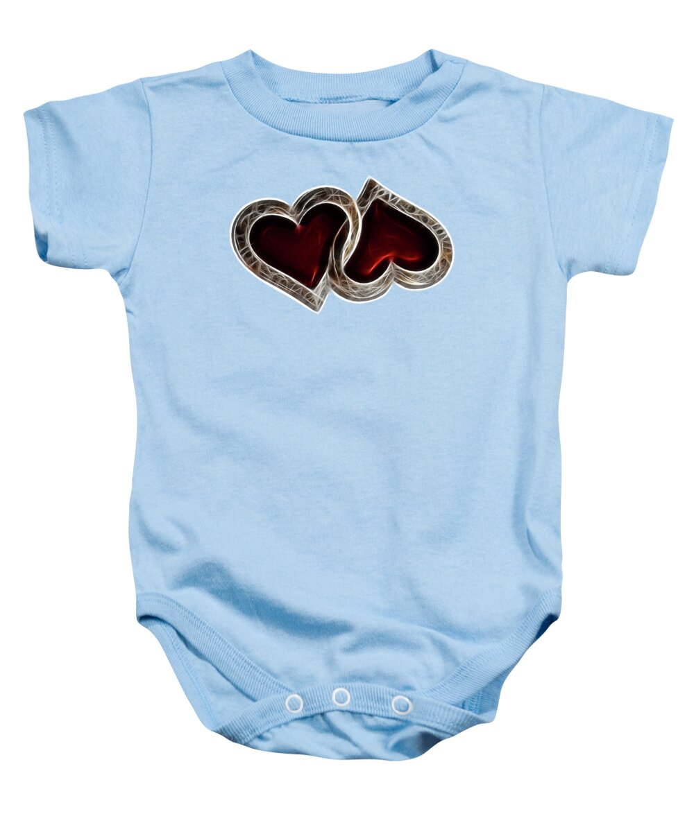 Heart Baby Onesie featuring the photograph A Pair Of Hearts - Horizontal by Shane Bechler