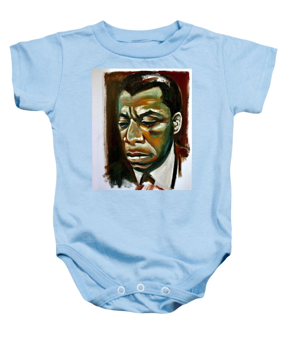 James Baldwin Baby Onesie featuring the painting A portrait of James Baldwin by Martel Chapman
