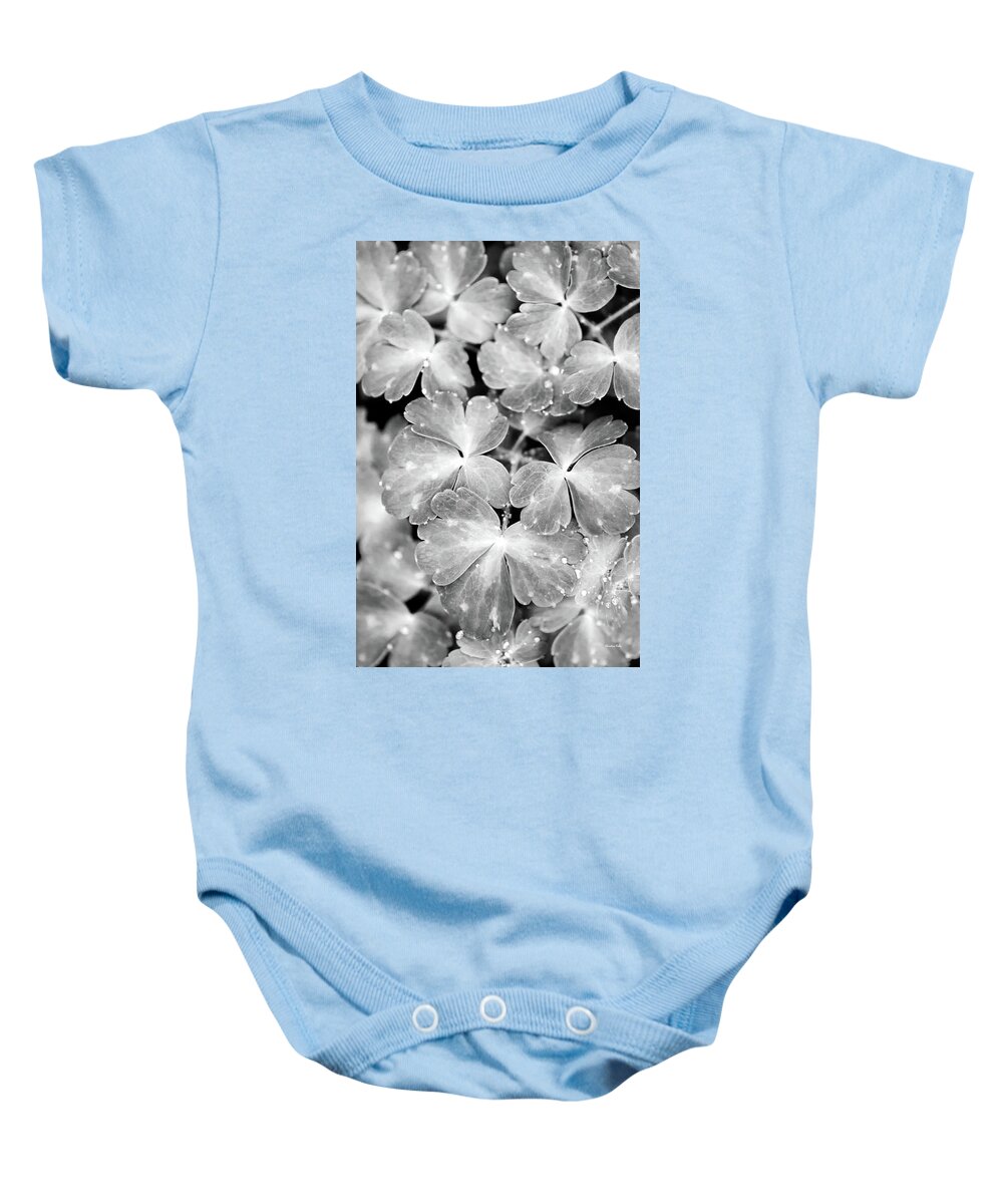 Abstract Leaves Baby Onesie featuring the photograph Abstract Leaves Black and White by Christina Rollo