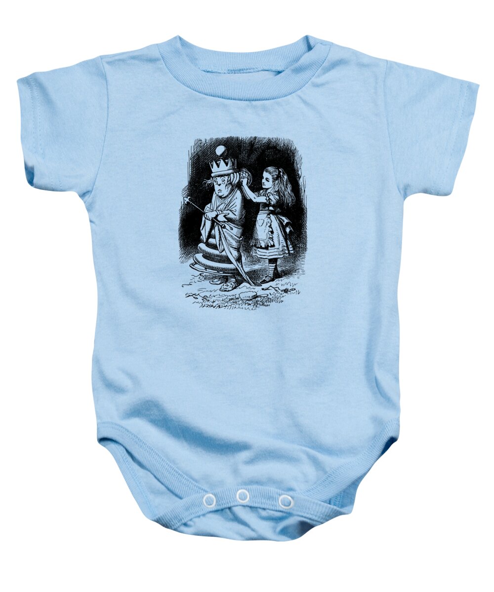 Alice In Wonderland Baby Onesie featuring the digital art Alice and the Queen by Madame Memento