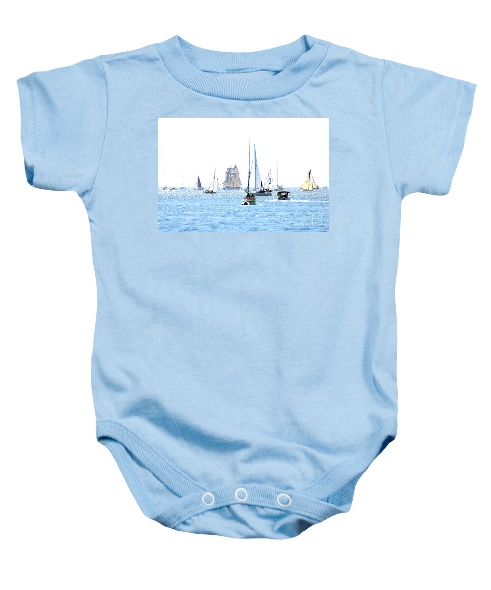 Anny Of Charlestown Baby Onesie featuring the photograph Anny of Charlestown in Falmouth Bay by Terri Waters