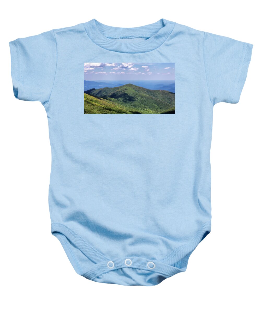 Blue Ridge Parkway Baby Onesie featuring the photograph Apple Orchard Mountain Overlook - Blue Ridge Parkway by Susan Rissi Tregoning