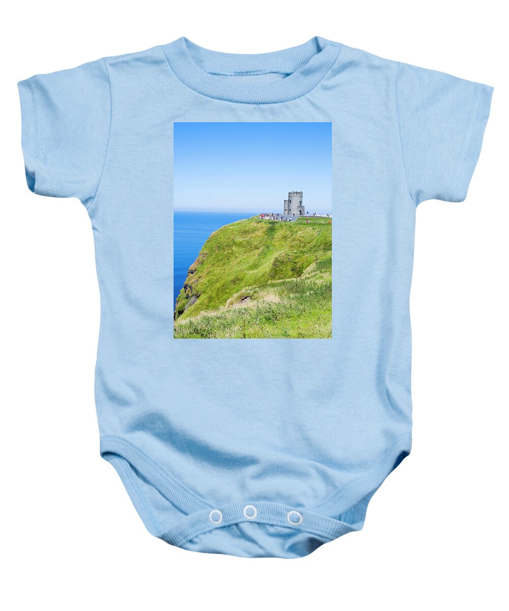 Ireland Baby Onesie featuring the photograph Atop the Cliffs by Edward Shmunes
