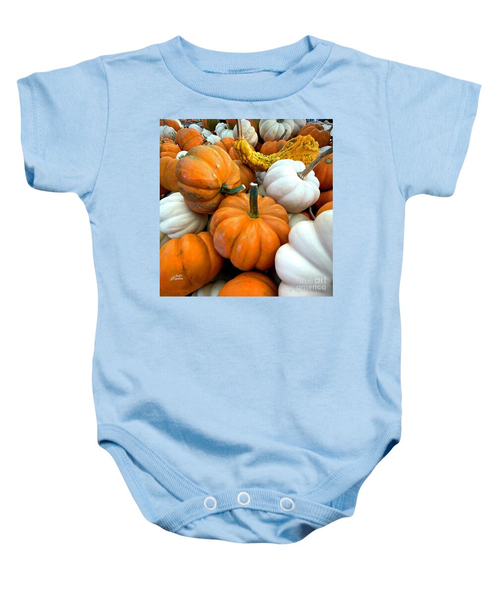 Pumpkin Baby Onesie featuring the photograph Autumn Harvest by CAC Graphics