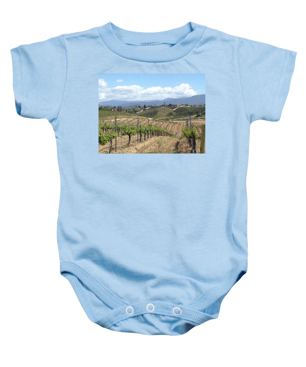 Avensole Baby Onesie featuring the photograph Avensole Vineyard Temecula by Roxy Rich