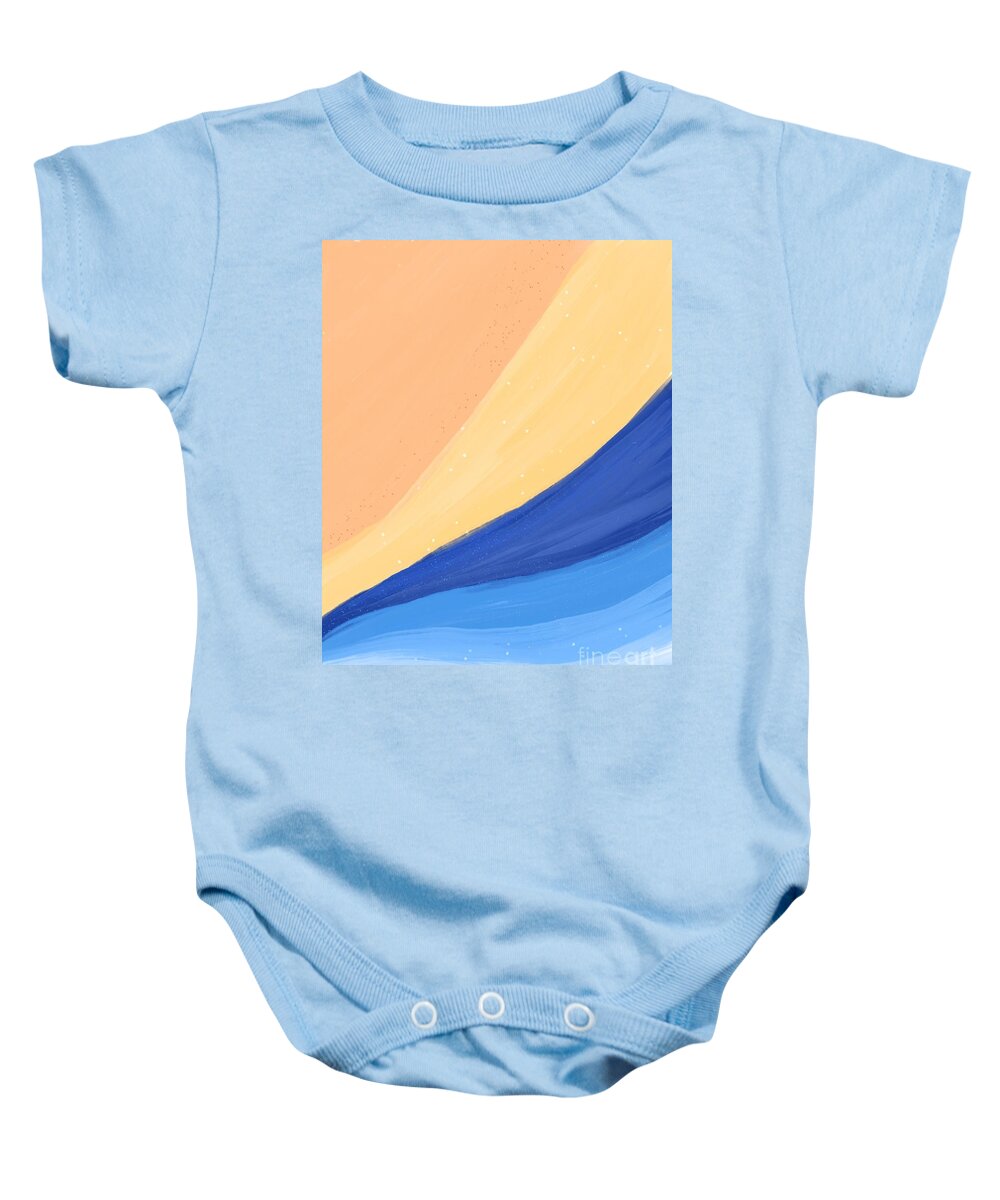 Abstract Baby Onesie featuring the digital art Beachline - Modern Colorful Abstract Digital Art by Sambel Pedes
