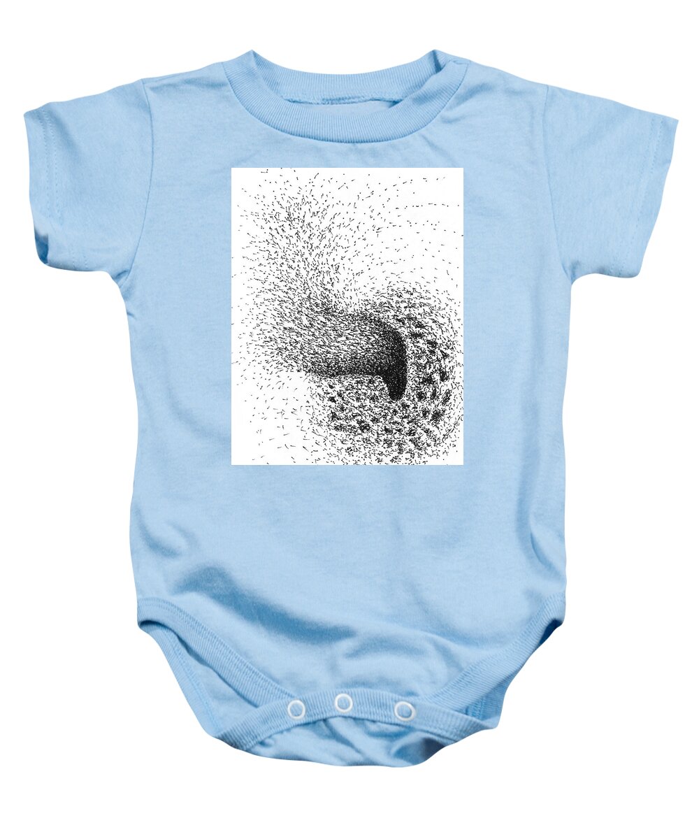 Bees Baby Onesie featuring the drawing Bees Buzzing by Franci Hepburn