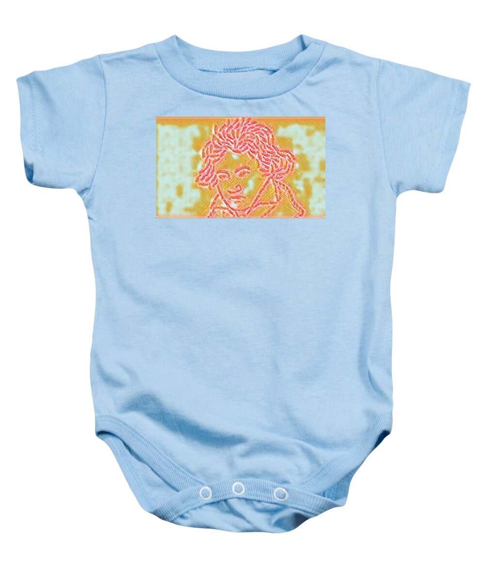  Baby Onesie featuring the mixed media Beethoven Alabama by Bencasso Barnesquiat