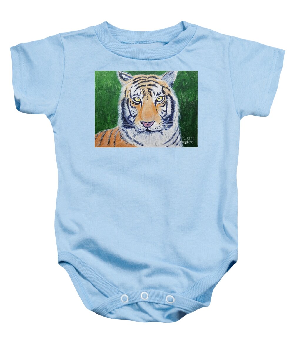 Bengal Baby Onesie featuring the painting Bengal Tiger by Stacy C Bottoms