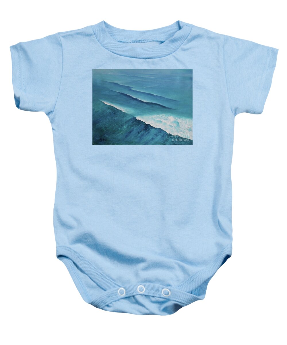 Abstract Impressionist Baby Onesie featuring the painting Blue Chill by Jane See