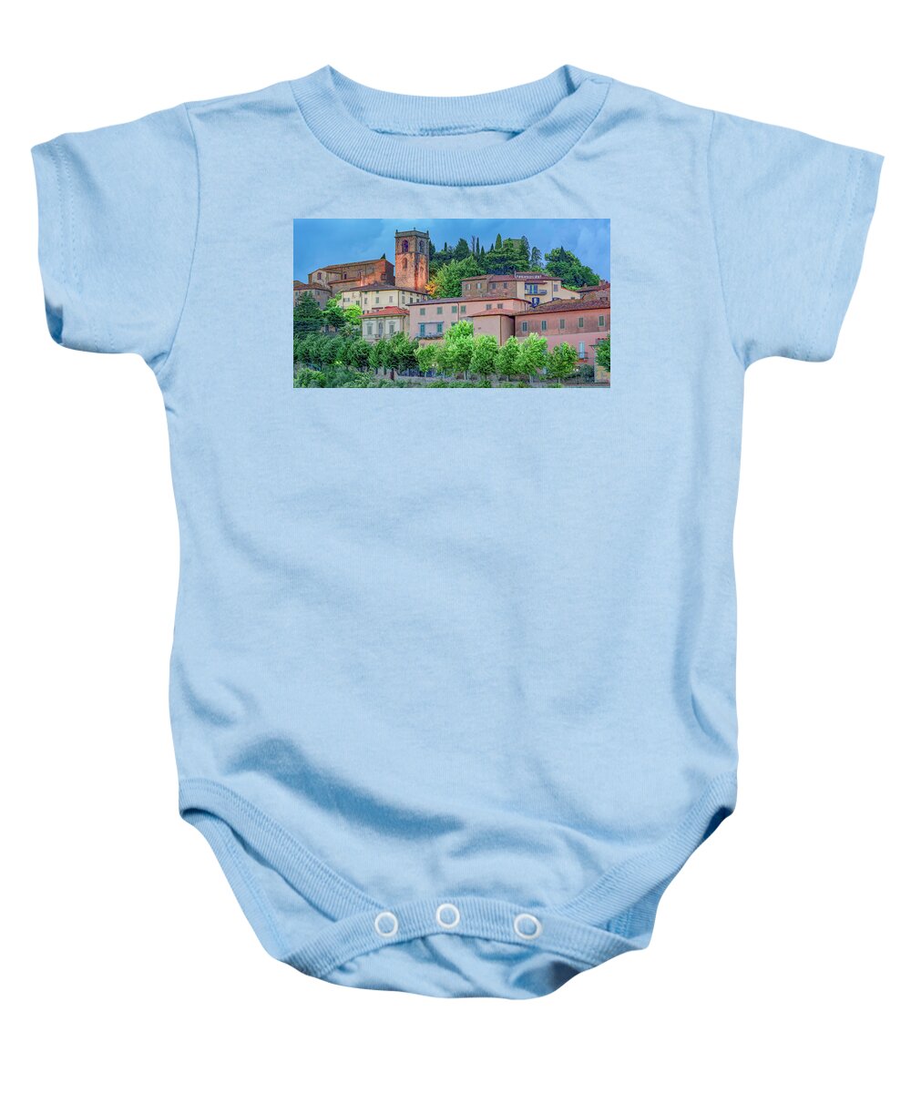 Montecatini Baby Onesie featuring the photograph Blue Hour in Montecatini Alto by Marcy Wielfaert