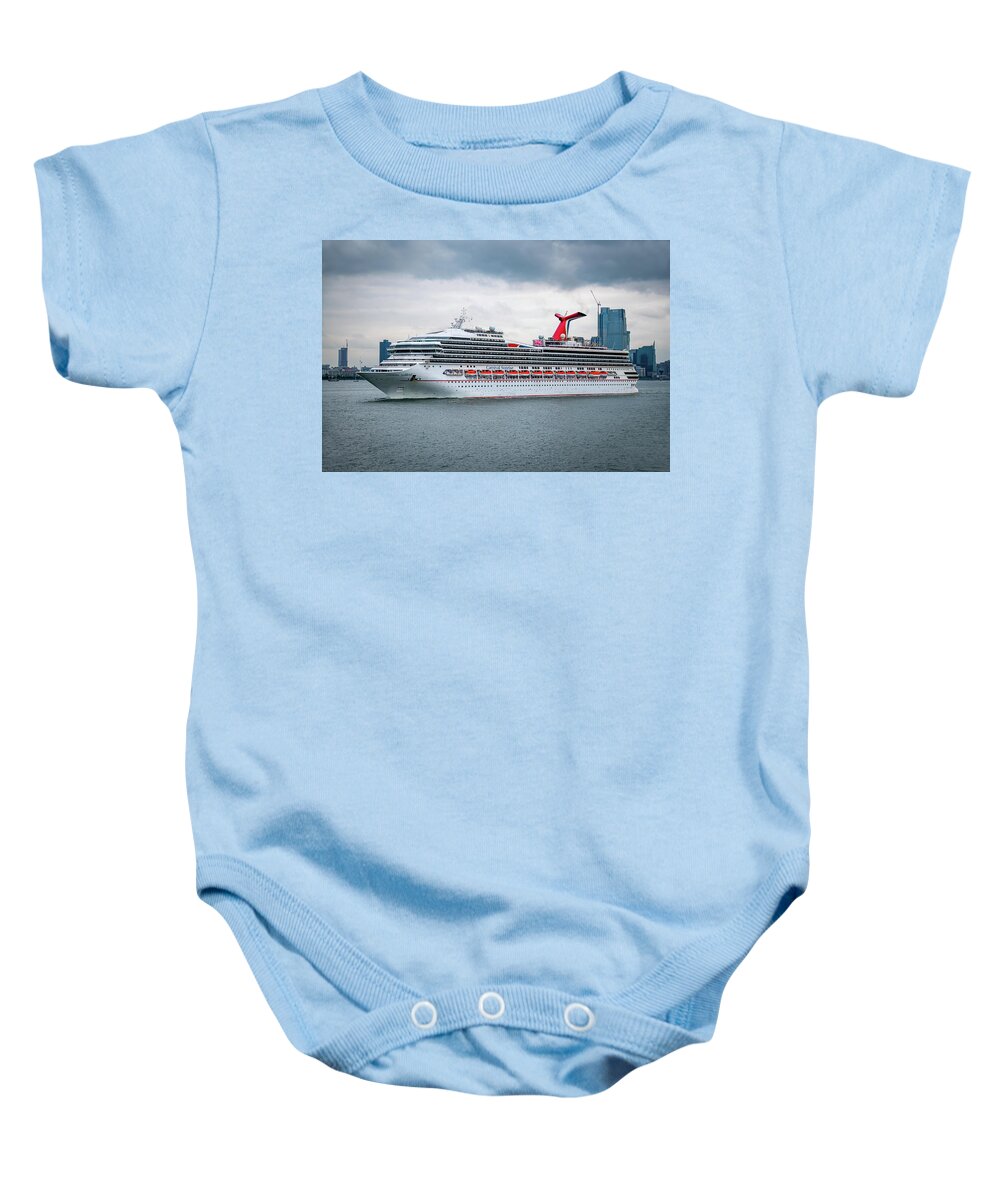 Carnival Cruises Baby Onesie featuring the photograph Carnival Sunrise by Robert J Wagner