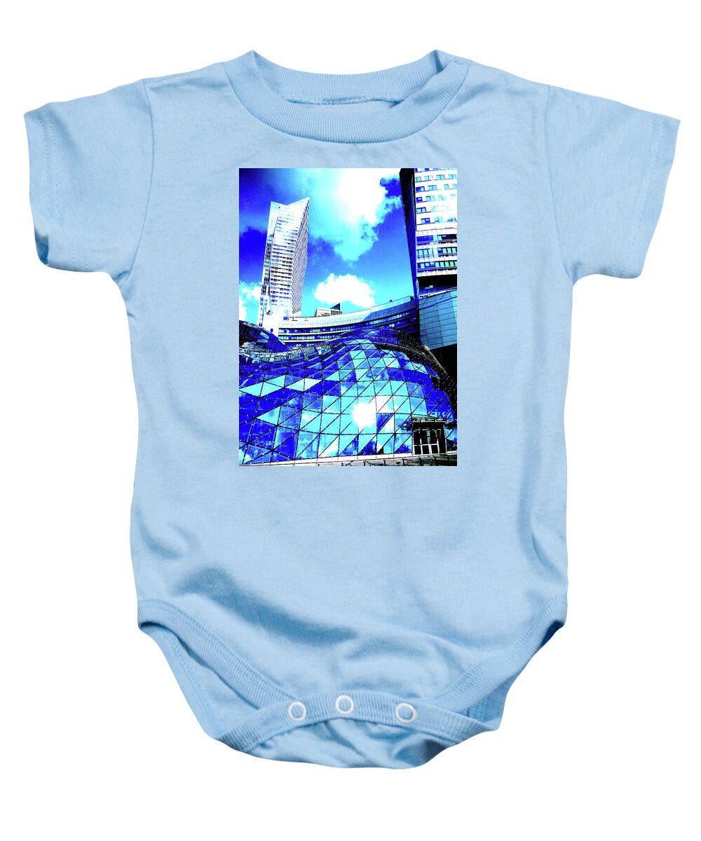 Centre Baby Onesie featuring the photograph Centre Of Warsaw, Poland by John Siest