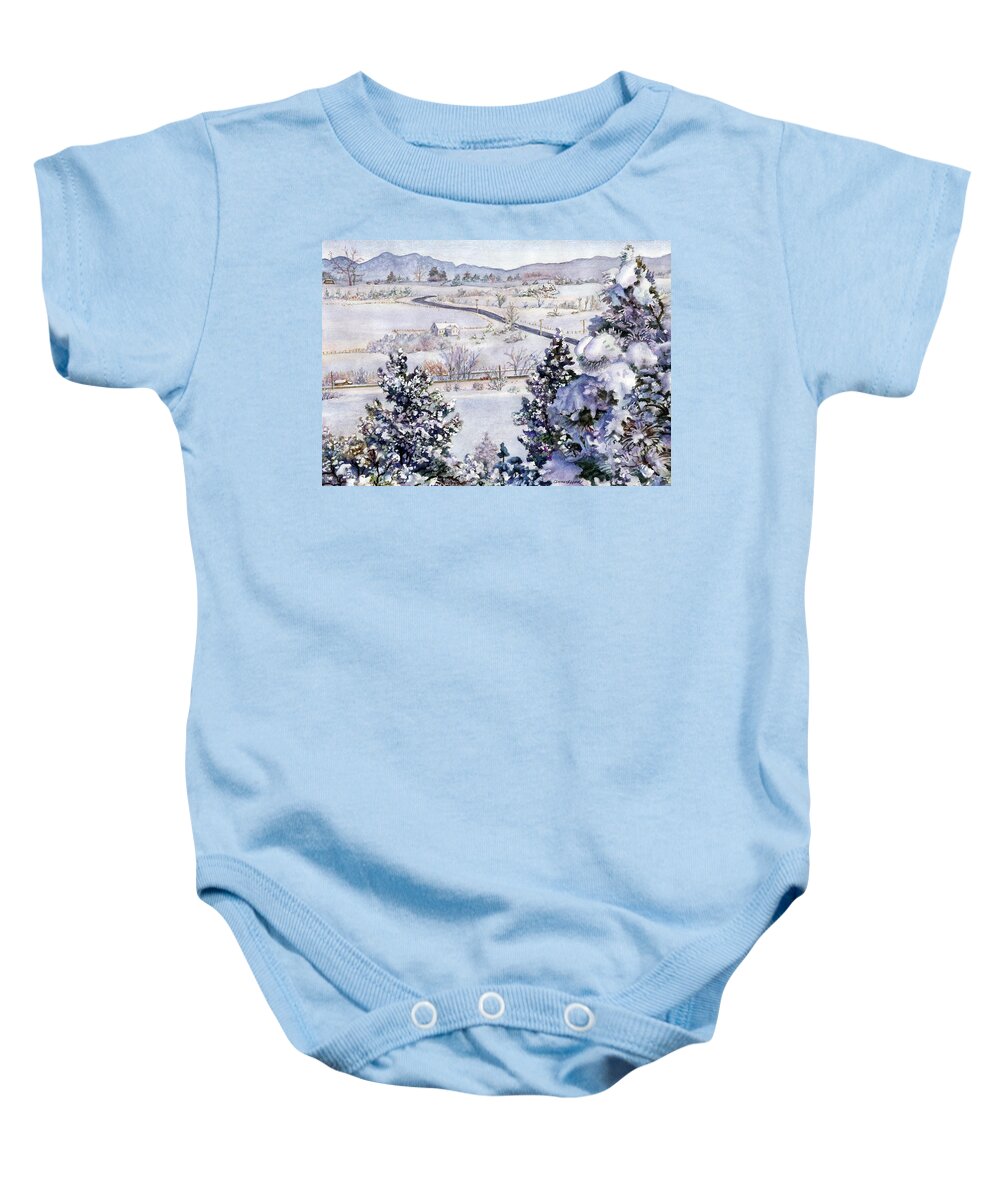 Winding Road Painting Baby Onesie featuring the painting Cherryvale Road by Anne Gifford