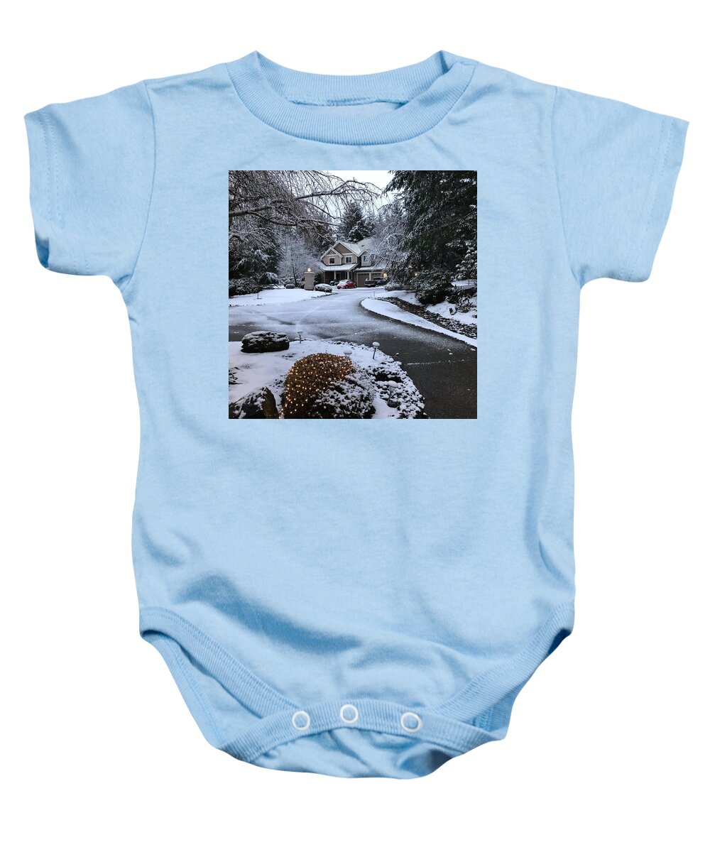 Christmas Eve Baby Onesie featuring the photograph Christmas Snow by Juliette Becker