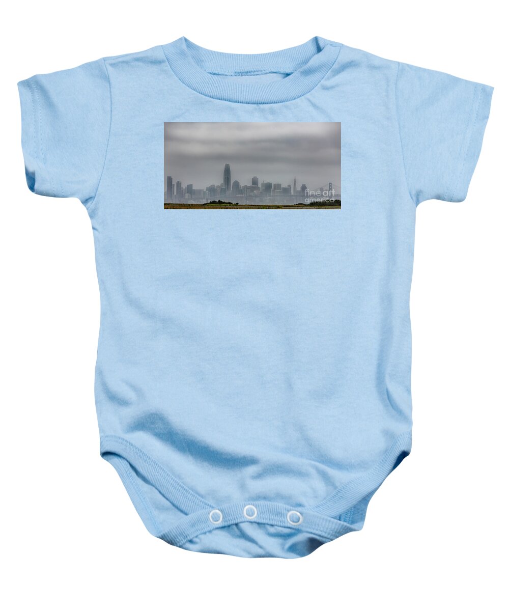 San Francisco Baby Onesie featuring the photograph City in the Clouds by Erin Marie Davis
