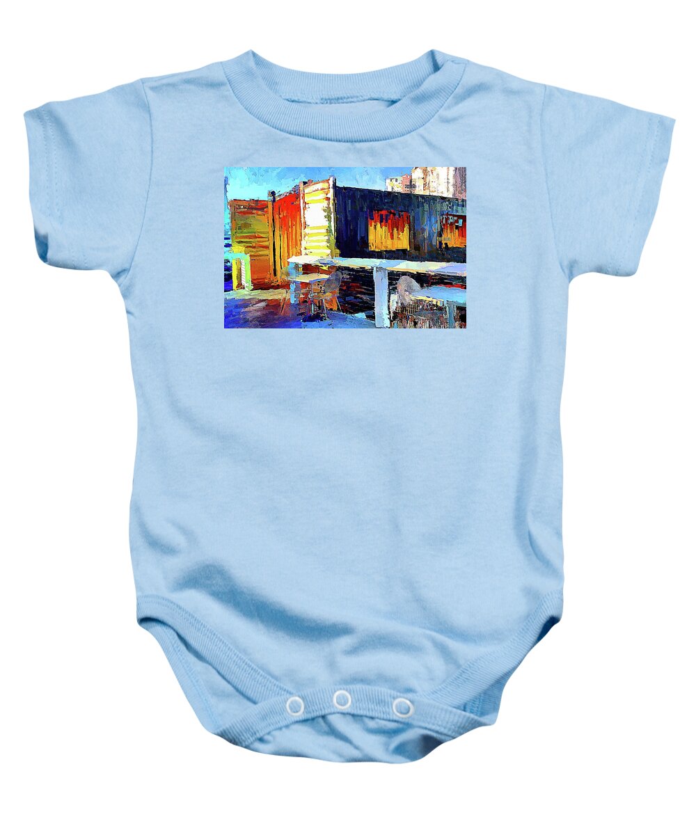 Container Park Baby Onesie featuring the digital art Container display at Las Vegas Container Park by Tatiana Travelways