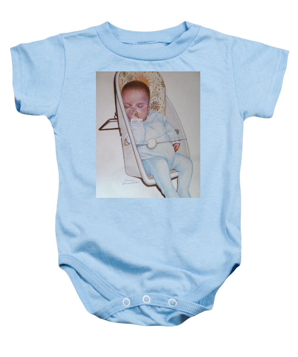 Baby Baby Onesie featuring the painting Dreaming by Constance DRESCHER