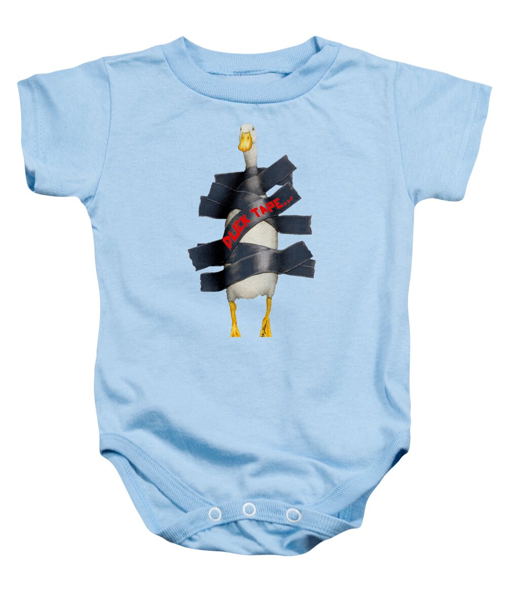 Will Bullas Baby Onesie featuring the painting Duck Tape by Will Bullas
