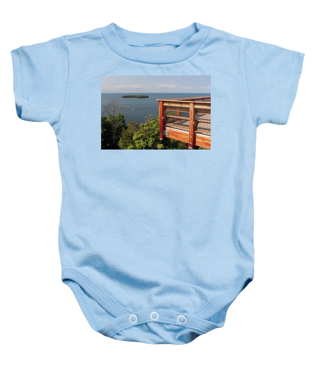 Eagle Tower Baby Onesie featuring the photograph Eagle Tower View by David T Wilkinson