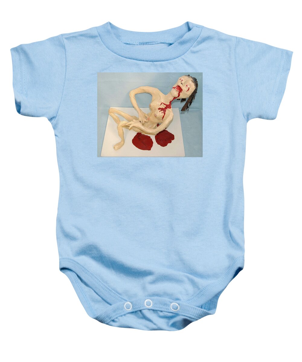 Illness Baby Onesie featuring the mixed media Eating Disorder by Charla Van Vlack