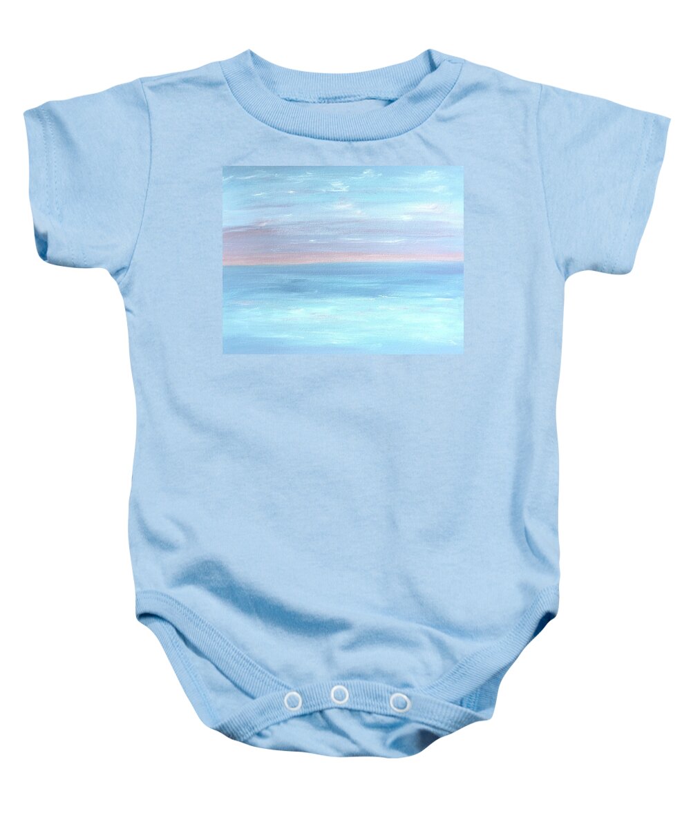 Seascape Baby Onesie featuring the painting Evening Calm by Barbara Magor