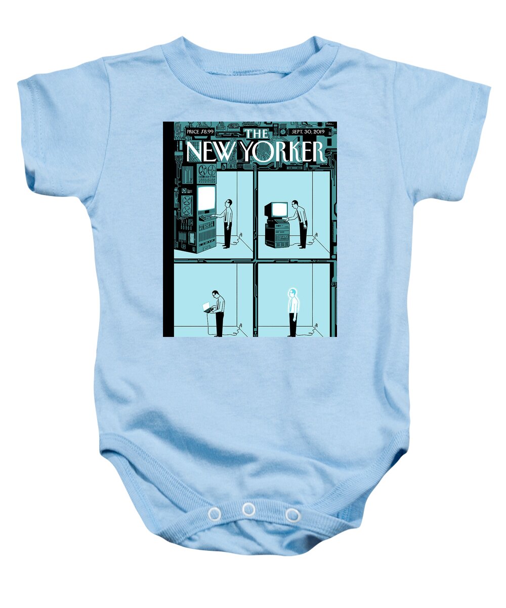 146797 Baby Onesie featuring the drawing Evolution by Christoph Niemann