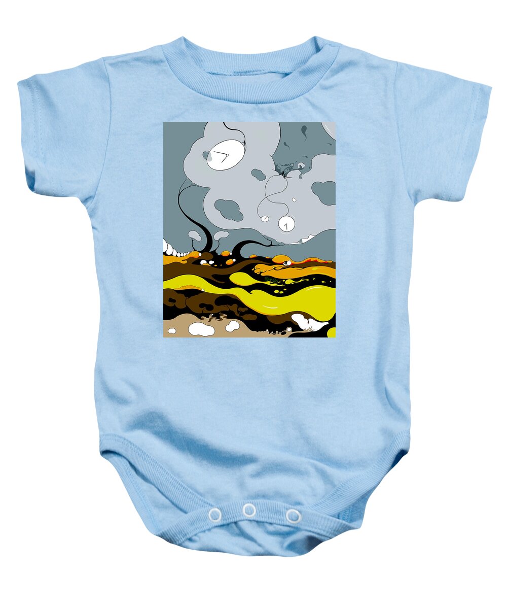Surrealism Baby Onesie featuring the drawing Exhausted by Craig Tilley