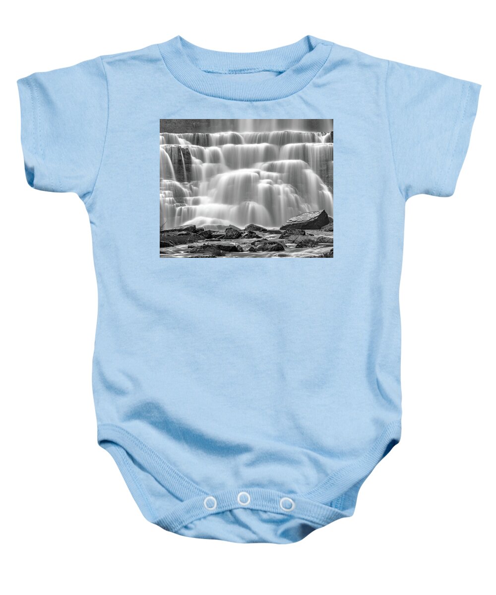 Chittenango Falls Baby Onesie featuring the photograph Falling Water by Rod Best