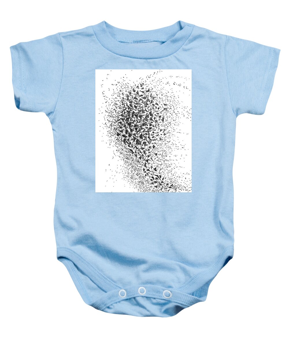 Joy Baby Onesie featuring the drawing Fireworks Too by Franci Hepburn