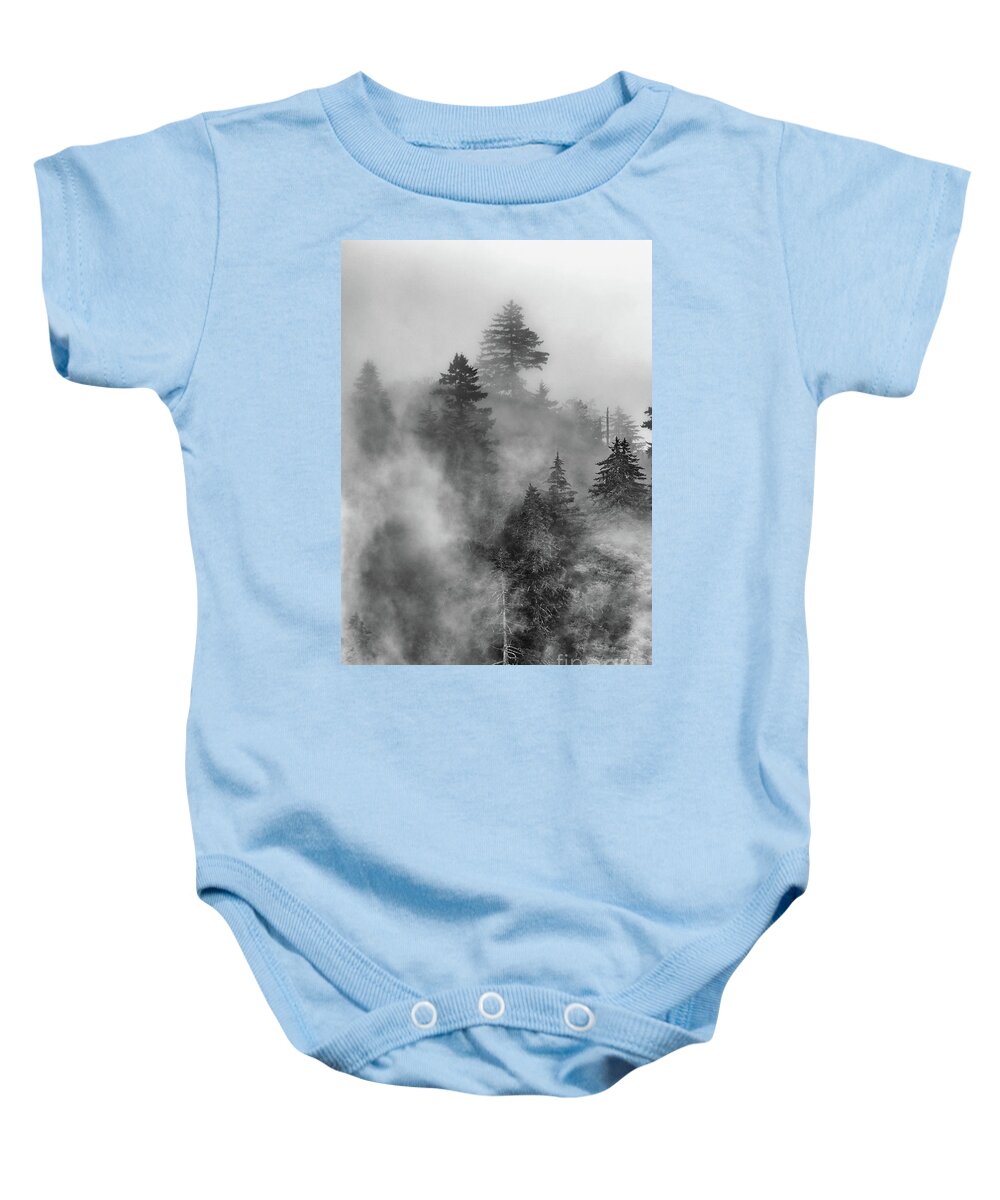 Woods Baby Onesie featuring the photograph Fog's Rolling by Nicki McManus