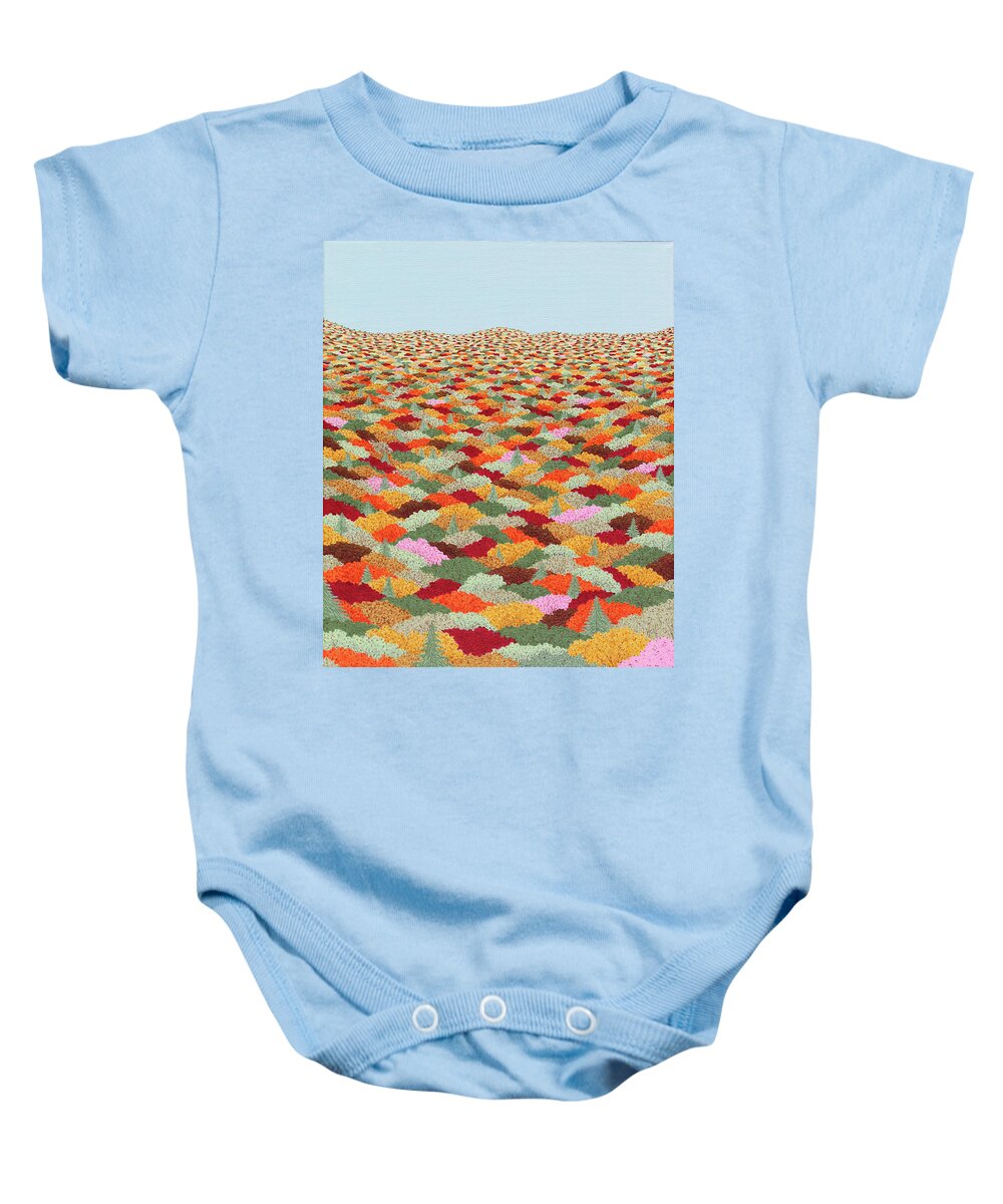 Tree Tops Baby Onesie featuring the painting Forest For The Trees part 2 by Doug Miller