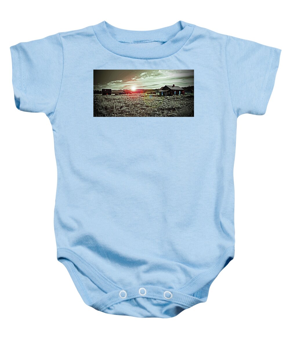 Ghost Town Baby Onesie featuring the digital art Ghost Town by Fred Loring