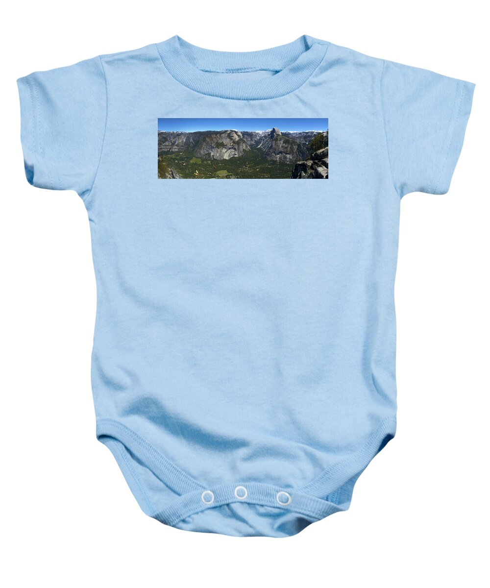Yosemite Baby Onesie featuring the photograph Glacier Point Panorama by Sean Hannon