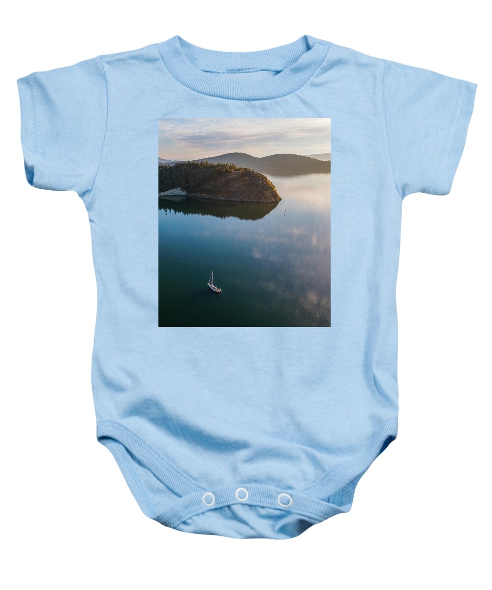 Sailboat Baby Onesie featuring the photograph Glassy Calm by Michael Rauwolf