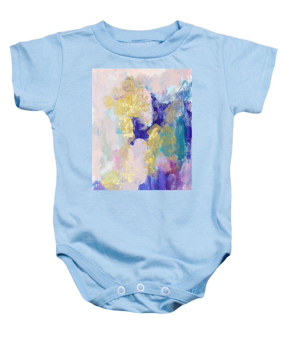 Blue Baby Onesie featuring the painting Golden Chance by Linh Nguyen-Ng