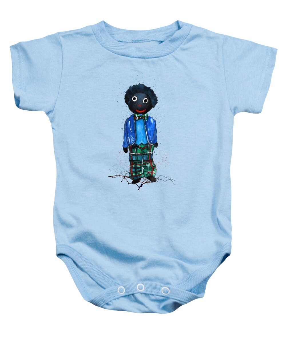 Golly Baby Onesie featuring the painting Golli Born To Be Alive by Miki De Goodaboom