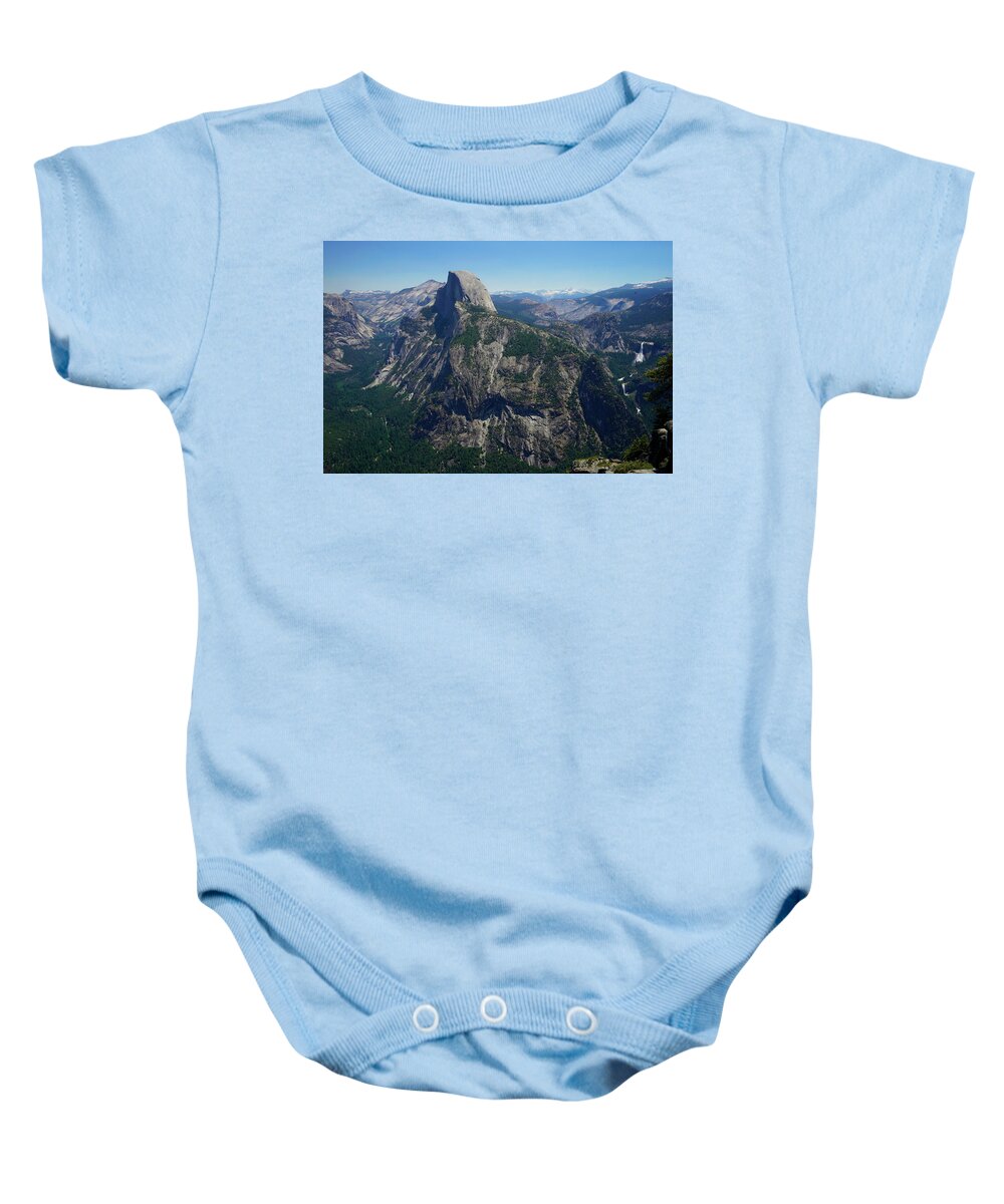 Half Dome Baby Onesie featuring the photograph Half Dome and Waterfalls in Yosemite by Rick Wilking