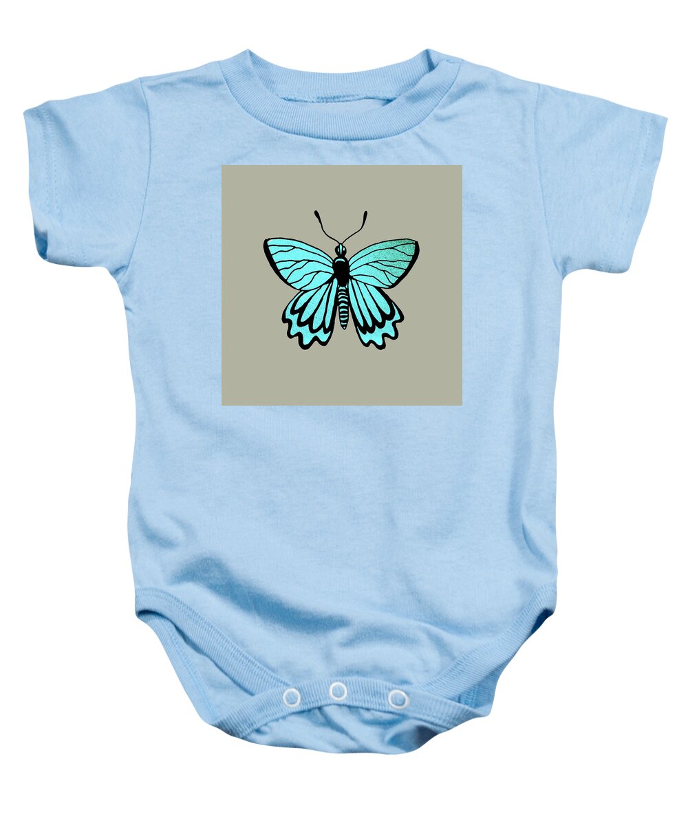 Butterfly Baby Onesie featuring the painting Happy Free Flight Of Light Beautiful Butterfly Watercolor V by Irina Sztukowski