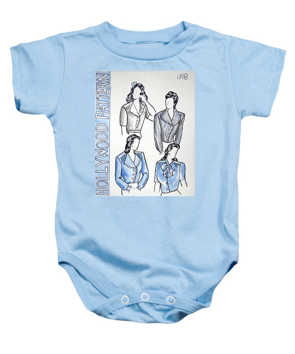  Baby Onesie featuring the painting Hollywood Pattern 1318 by Loretta Nash