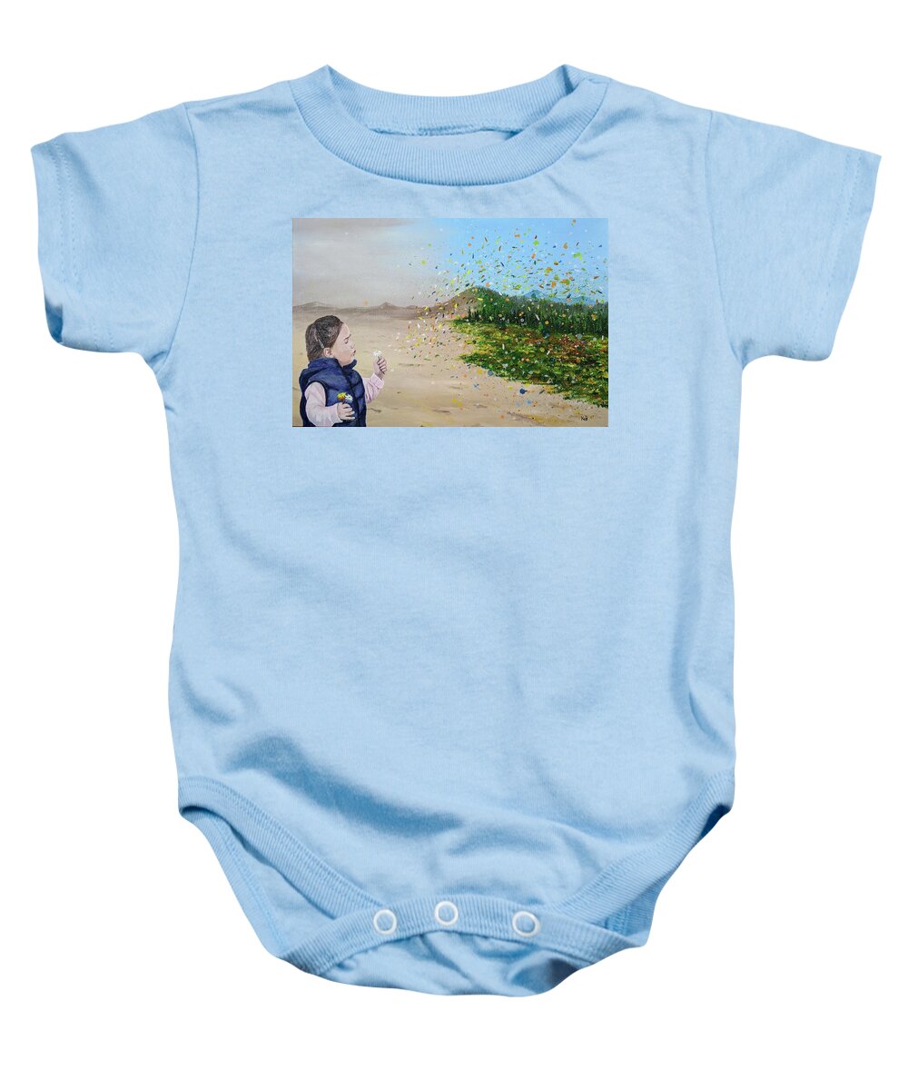 Child Baby Onesie featuring the painting Hope by Kevin Daly