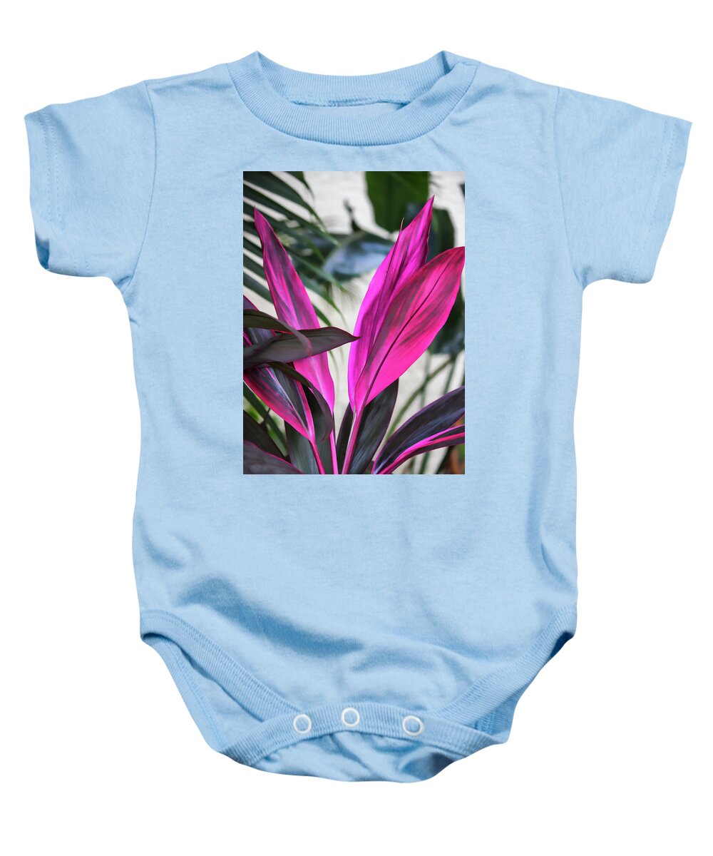 Plant Baby Onesie featuring the photograph Hot Pink Beauty Plant by Roberta Byram