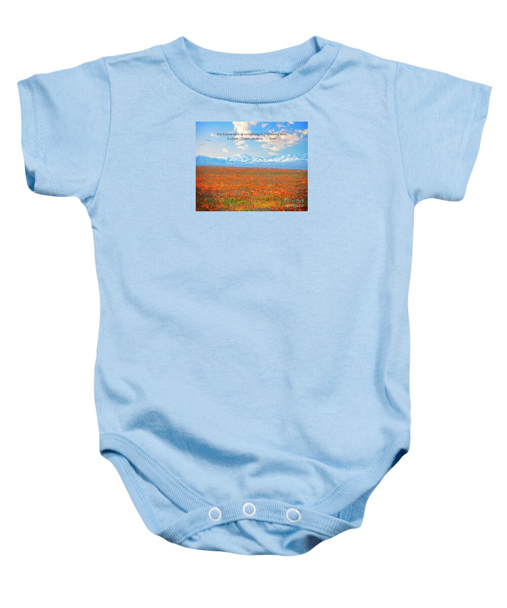 Rumi Baby Onesie featuring the photograph I will meet you there by Stella Levi