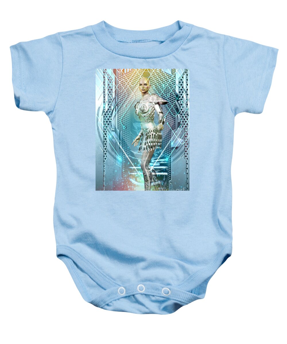 Ai Baby Onesie featuring the digital art In The Year ...  ??? by Shadowlea Is