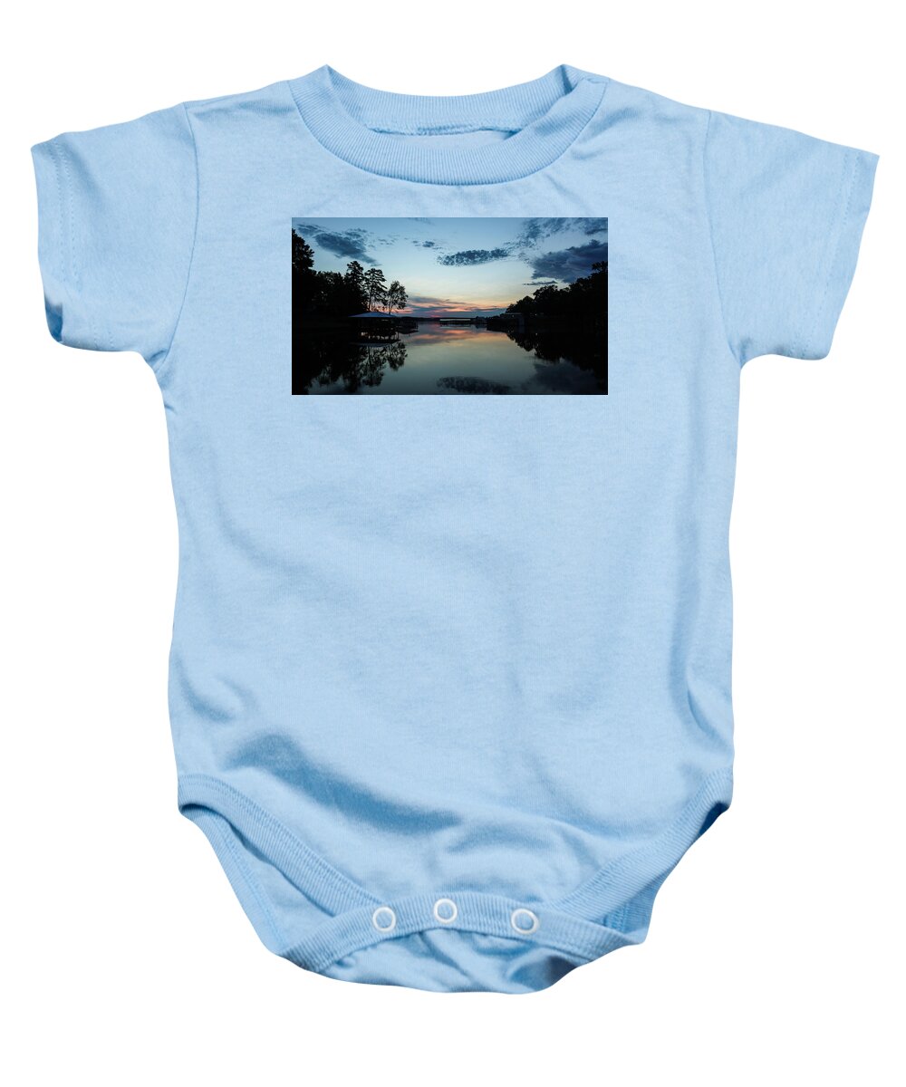 Lake Baby Onesie featuring the photograph Inky Clouds Lake Revival by Ed Williams