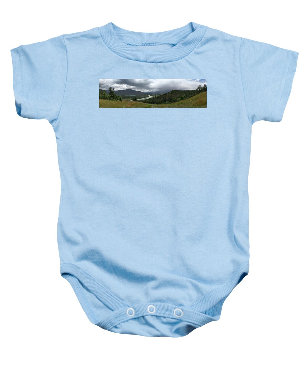Valley Baby Onesie featuring the photograph Jasper panorama by Lisa Mutch