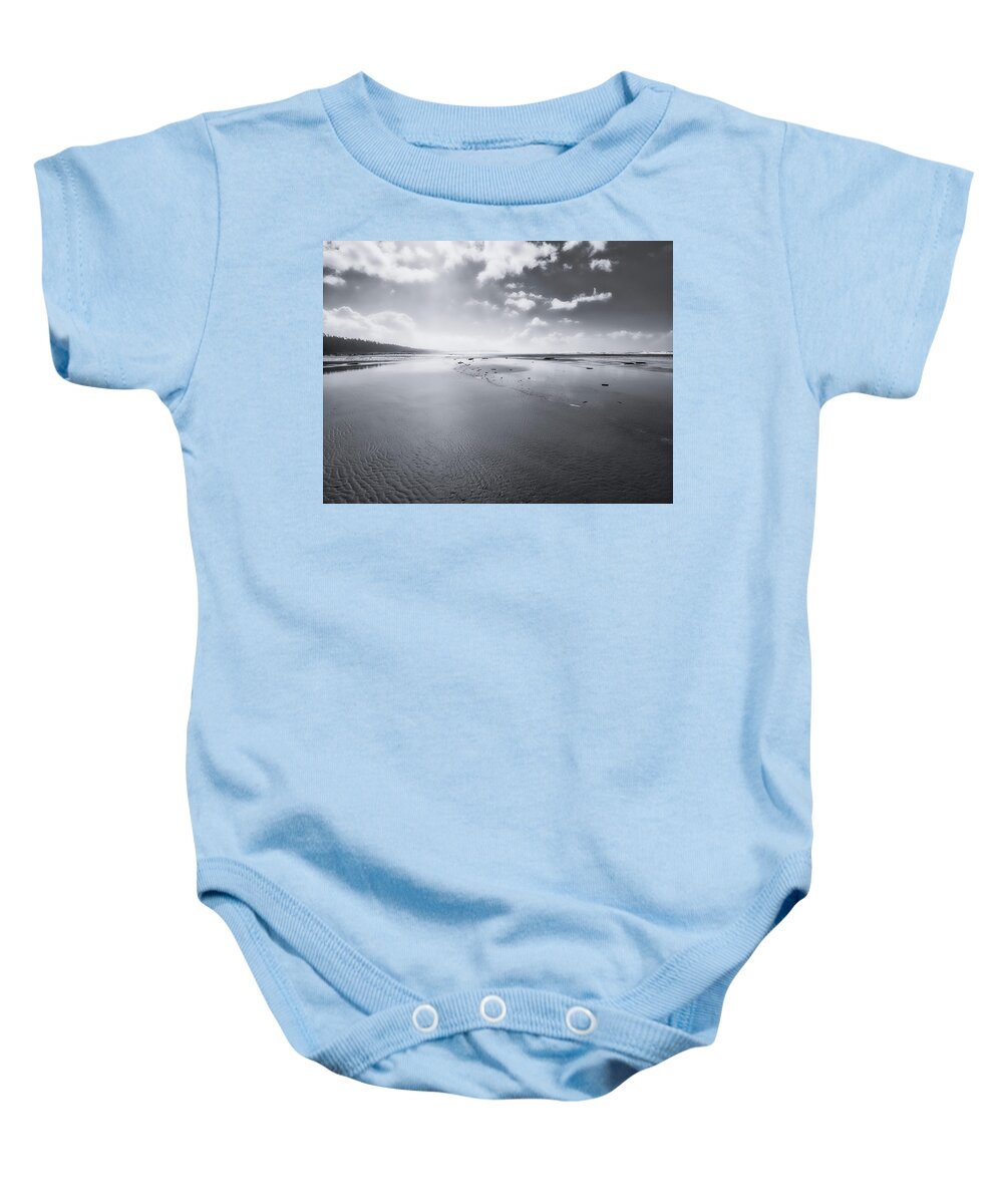 Tofino Baby Onesie featuring the photograph Just Me and the Sea by Allan Van Gasbeck