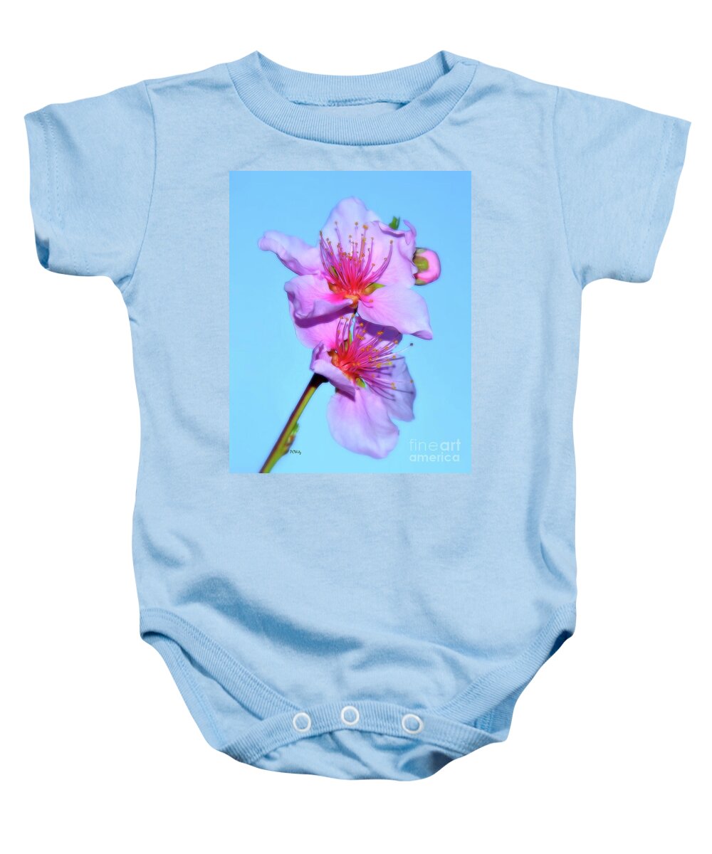 Just Peachy Flowers Baby Onesie featuring the photograph Just Peachy Flowers by Patrick Witz