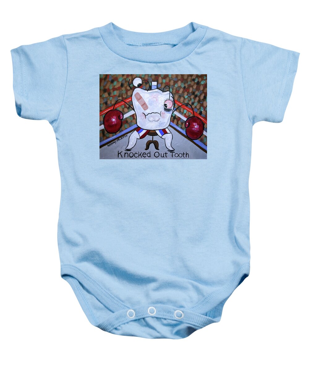 Dental Art Baby Onesie featuring the painting Knocked Out Tooth by Anthony Falbo
